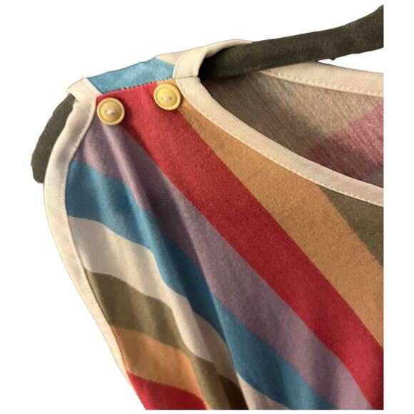 Vintage Jeni Blair of California Diagonal Stripe Midi Dress Pastel Rainbow Sz 3 - Picture 13 of 14